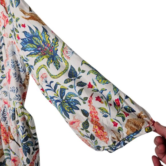 Anthropologie KELLY LOUISE JUDD Whimsical Flannel Sleep Dress Small Rabbits - Picture 6 of 9